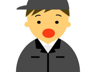 会員登録不要で無料でダウンロードできる【驚いた顔】作業服の男性20代～30代のアイコン07（黒・茶髪）[JPG]