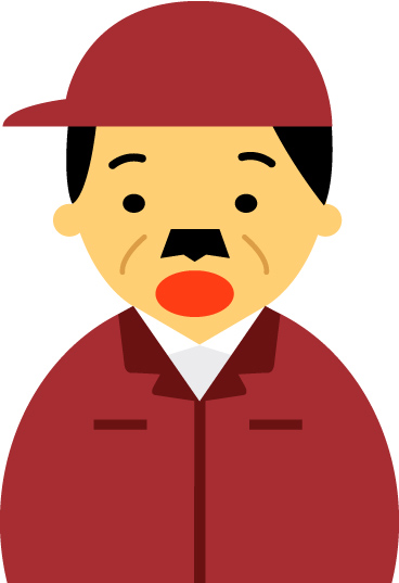 【驚いた顔】作業服の男性40代～50代のアイコン04（赤）JPG
