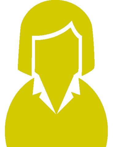 スーツの女性（ベタ一色）アイコン07（黄）GIF