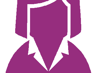 スーツの女性（ベタ一色）アイコン10（紫）［GIF］