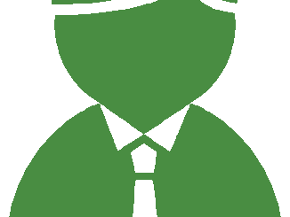スーツの男性（ベタ一色）アイコン05（深緑）［GIF］