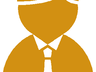 スーツの男性（ベタ一色）アイコン08（オレンジ）［GIF］