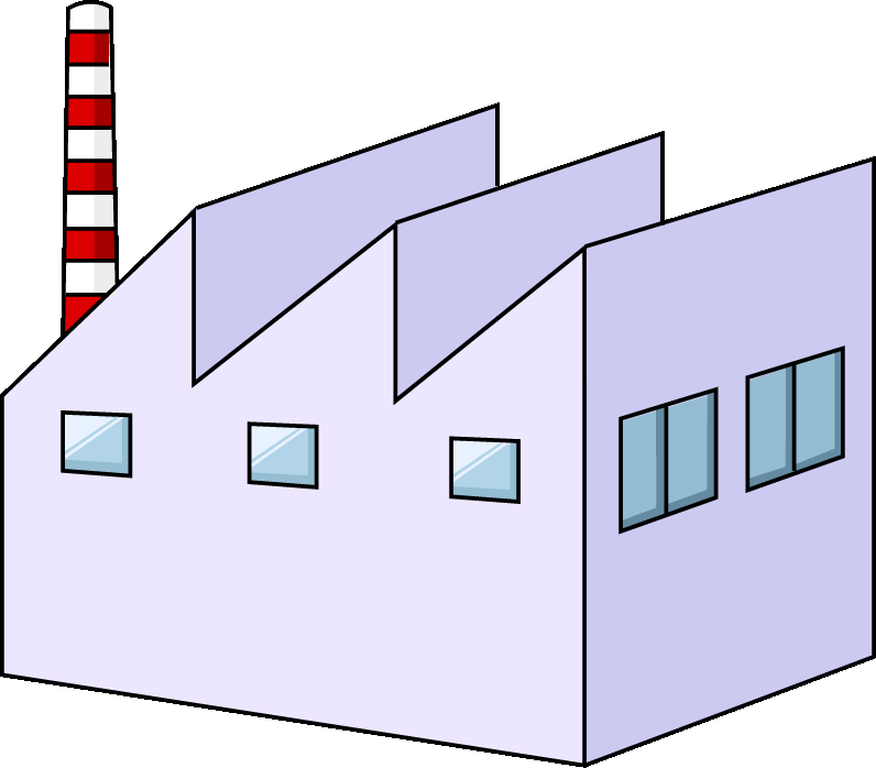 工場のイラスト06（パープルの工場・左向き）GIF