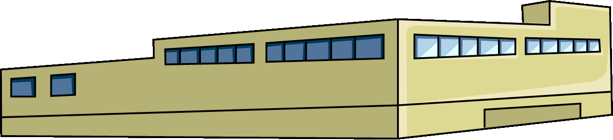 横長のビルのイラスト11（ベージュのビル・右向き）GIF