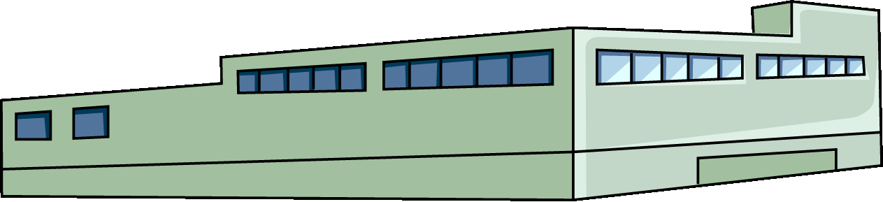 横長のビルのイラスト12（ライトグリーンのビル・右向き）GIF