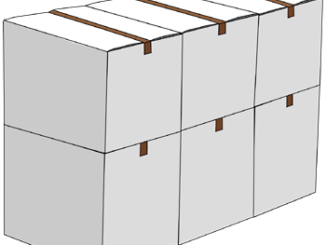会員登録不要で無料でダウンロードできる段ボール箱のイラスト11（6個の重なった段ボール箱・ホワイト）[PNG]