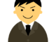 会員登録不要で無料でダウンロードできる男性20代～30代のアイコン03（茶色のスーツ・黒髪）【普通の顔】[PNG]